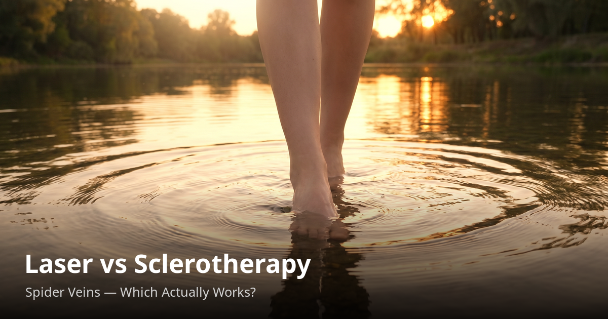 Read more about the article Laser vs Sclerotherapy for Spider Veins — Which Actually Works?